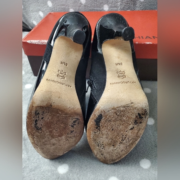 Patten Leather/suede Black, Size 8.5 high heel ankle boot - Picture 5 of 11